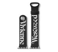 Vivienne Westwood Black Apple Watch Strap 22mm, designed for compatibility with Apple Watch Sizes 38mm, 40mm, and 41mm, Compatible with Series 9 8 7 6 5 4 3 2 1 SE Replacement Strap
