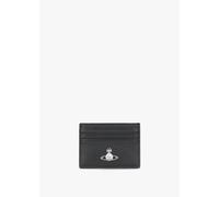 VIVIENNE WESTWOOD Black Grain Flat Card Holder Size: One Size, Colour: