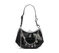 Vivienne Westwood Charm Frame Embossed Croc | leather Shoulder bag | black
