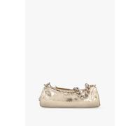 VIVIENNE WESTWOOD Cindy Cylinder Gold Metallic Crinkle Shoulder Bag S