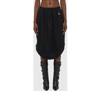 VIVIENNE WESTWOOD Cotton Midi Skirt with Drawstring Waist and Embroidered Orb Logo - Size: XS - female