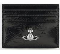 VIVIENNE WESTWOOD Crinkled-Effect Leather Card Holder with Orb Logo - Size: OS - female
