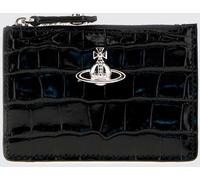 VIVIENNE WESTWOOD Croc-Effect Calf Leather Card Holder with Orb Logo - Size: OS - female