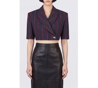 VIVIENNE WESTWOOD Cropped Double-Breasted Virgin Wool Blazer with Short Sleeves - Size: 42 - female