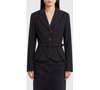VIVIENNE WESTWOOD Cropped Slim Fit Cotton Blazer with a Waist Belt - Size: 42 - female