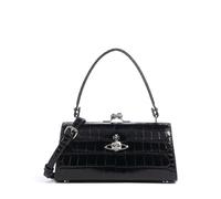 Vivienne Westwood Doll Frame Embossed Croc XL | leather Handbag | black