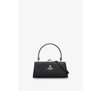 VIVIENNE WESTWOOD Extra Large Doll Frame Saffiano Black Purse Bag Size
