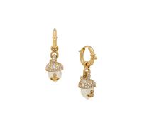 Vivienne Westwood Gold Lucille CZ Pearl Acorn Huggies - Gold