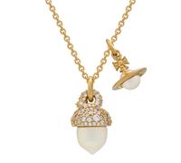 Vivienne Westwood Gold Lucille CZ Pearl Acorn Necklace - 40cm