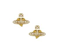 Vivienne Westwood Gold New Diamante Heart Studs - Gold