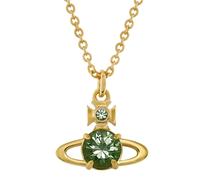 Vivienne Westwood Gold Reina Green CZ Large Necklace - 40cm