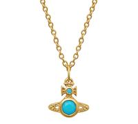 Vivienne Westwood Gold Turqouise Crystal London Orb Necklace - Gold
