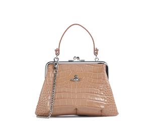 Vivienne Westwood Granny Frame Embossed Croc | leather Handbag | brown
