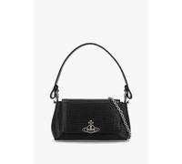 VIVIENNE WESTWOOD Hazel Medium Black Embossed Croc Shoulder Bag Size: