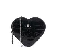 Vivienne Westwood Heart Embossed Croc | leather Crossbody bag | black
