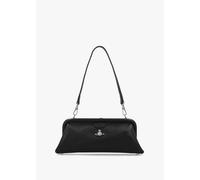 VIVIENNE WESTWOOD Jane Frame Black Leather Shoulder Bag Purse Size: On