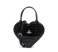 Vivienne Westwood Josephine Heart Embossed Croc Handbag, female, black