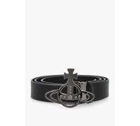 VIVIENNE WESTWOOD Line Gunmetal Orb Buckle Black Leather Belt Size: On