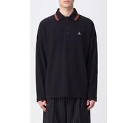 VIVIENNE WESTWOOD Long-Sleeved Cotton Polo Shirt with Embroidered Orb Logo - Size: M - male