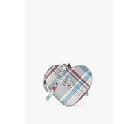 VIVIENNE WESTWOOD Louise Heart Madras Check Leather Cross-Body Bag Size: One Size, Colour: Grey Fabric