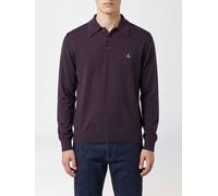 VIVIENNE WESTWOOD Mark Long-Sleeved Wool Knit Polo Shirt with Embroidered Orb Logo - Size: M - male