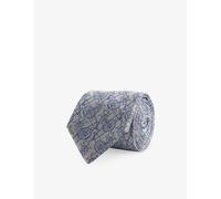 Vivienne Westwood Mens Vivienne Westwood Branded Silk Tie Silver