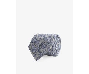 Vivienne Westwood Mens Vivienne Westwood Branded Silk Tie Silver