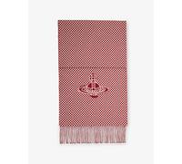 Vivienne Westwood Mens Vivienne Westwood Checkmate Wool Scarf Light Grey