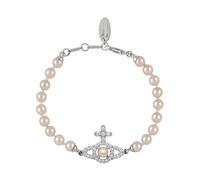 Vivienne Westwood Olympia Pearl Strand Silver Tone Bracelet - Silver