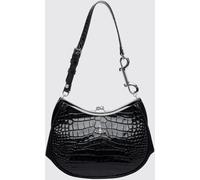 VIVIENNE WESTWOOD Orb Crocodile Print Leather Shoulder Bag