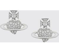 VIVIENNE WESTWOOD Orb Crystal-Embellished Chromed Brass Stud Earrings - Size: OS - female