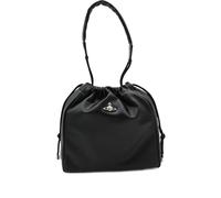 Vivienne Westwood orb-plaque drawstring shoulder bag - Black One Size