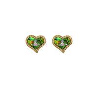 Vivienne Westwood Petra Heart Crystal-embellished Stud Earrings - Green - One Size