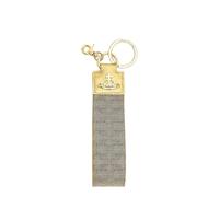 Vivienne Westwood Re-Jacquard Orborama Gold &Grey Keyring S82030101