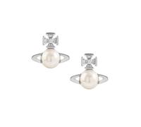 Vivienne Westwood Jewellery Womens Platinum/ Cream Pearl Balbina Brass and Faux-pearl Stud Earrings
