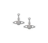 Vivienne Westwood Silver Crystal Mini Bas Relief Drop Earrings
