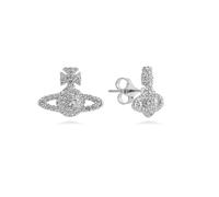 Vivienne Westwood Silver Grace Crystal Bas Relief Stud Earrings - Silver