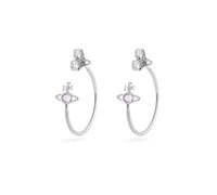 Vivienne Westwood Silver Heather Lavender Orb Hoop Earrings - Silver