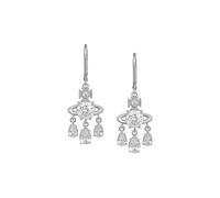 Vivienne Westwood Silver Joaquina Crystal Orb Three Drop Earrings - Silver