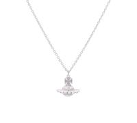 Vivienne Westwood Silver Jordana Bas Relief Pink Opal Orb Necklace - Silver
