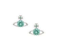 Vivienne Westwood Silver Reina Light Turquoise CZ Studs - Silver