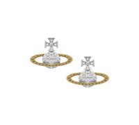Vivienne Westwood Silver Two Tone Mayfair Bas Relief Stud Earrings - Silver
