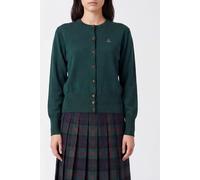 VIVIENNE WESTWOOD Slim Fit Cotton and Cashmere Cardigan with Orb Logo - Size: M - female
