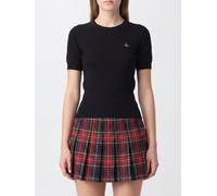 VIVIENNE WESTWOOD Slim Fit Short-Sleeved Wool Sweater with Orb Logo - Size: M - female