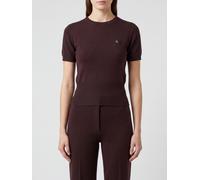 VIVIENNE WESTWOOD Slim Fit Short-Sleeved Wool Sweater with Orb Logo - Size: S - female