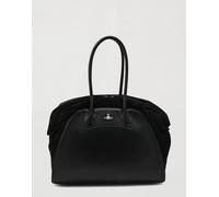 VIVIENNE WESTWOOD Suede Leather Shoulder Bag with Orb Logo and Double Handle