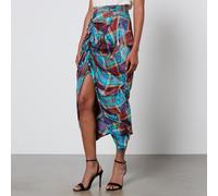 Vivienne Westwood Tartan Side Panther Matte-Satin Skirt - IT 38/UK 6