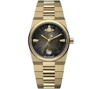 Vivienne Westwood The Hoxton 28mm Ladies Quartz Watch with Black Dial and Gold Stainless Steel Case and Bracelet