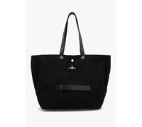 VIVIENNE WESTWOOD Unisex Utility Black Gold Hardware Shopper Bag Size: