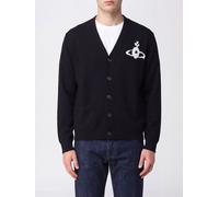 VIVIENNE WESTWOOD V-Neck Wool Cardigan with Jacquard Orb Logo - Size: M - male
